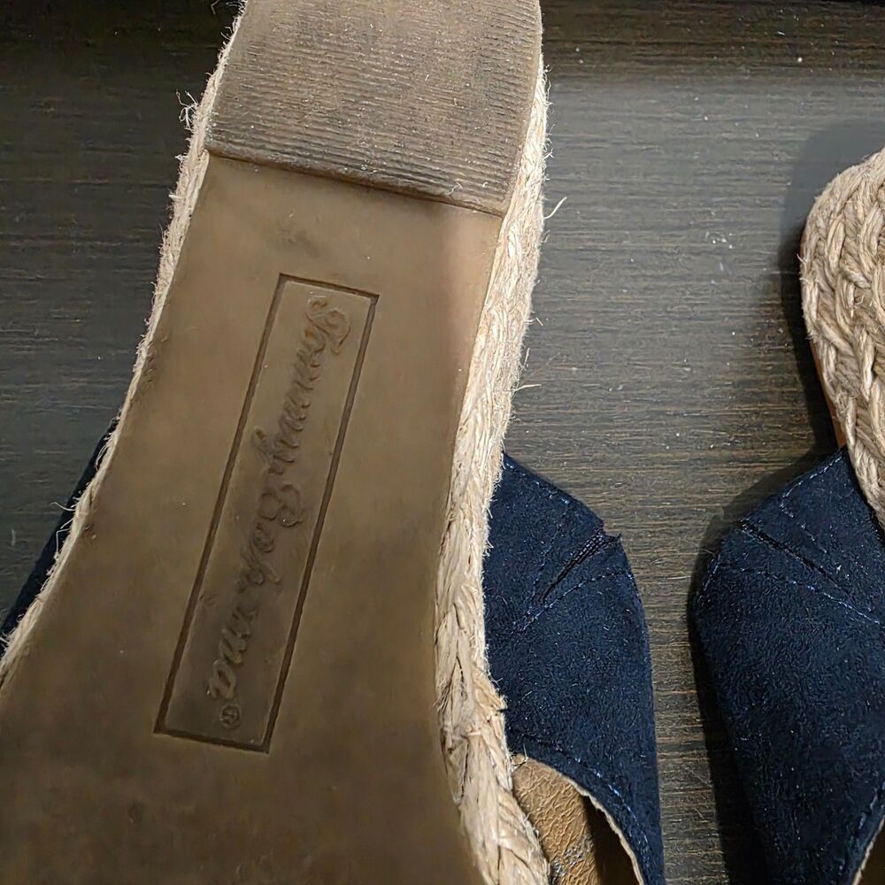 Tommy Bahama Navy Blue Taxtile Wedge Heel Slip On Espadrille Sandals  8,5M - Picture 13 of 14
